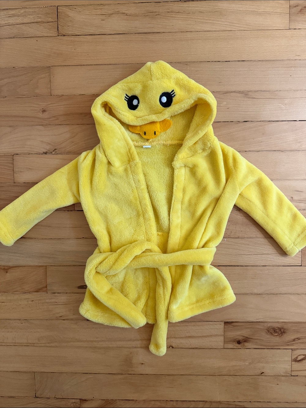 Yellow Duck Hooded Kids Pajama Robe